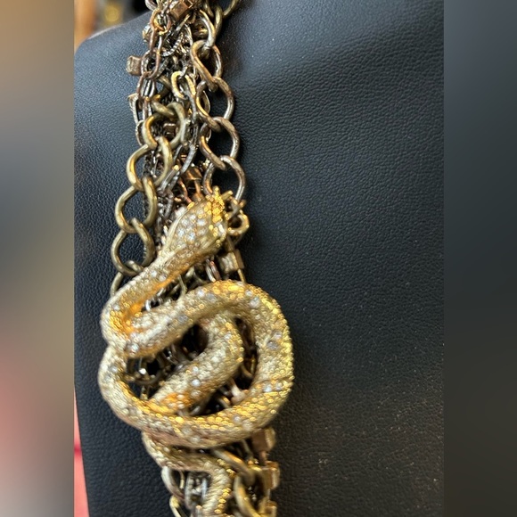 🐍 Vintage “It’s Kind of Difficult” Twisted chain Necklace w/gold snake pendent - Picture 5 of 5